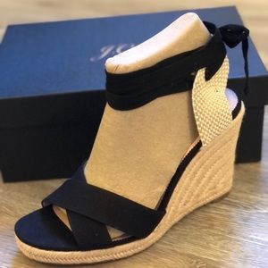 J. Crew black canvas espadrilles. Brand new in box. Size 10.5